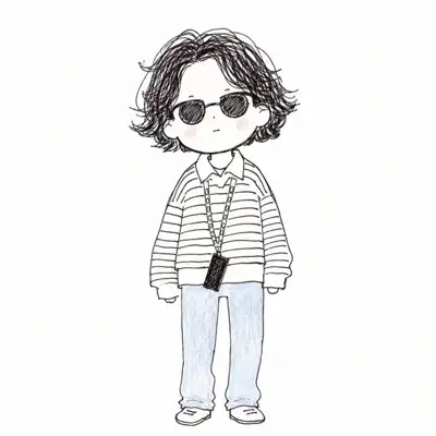 手绘涂鸦时尚人物插画